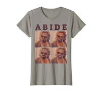 The Big Lebowski Abide Four Box Up T-Shirt, Women, Slate Grey, Large