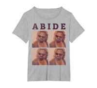 The Big Lebowski Abide Four Box Up T-Shirt, Women's Plus, Heather Grey, 5X