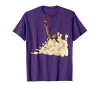 The Big Lebowski Bowling Pins Portrait T-Shirt, Men, Purple, Small