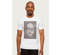 The Big Lebowski Men's The Dude Face Carpet Shades Nostalgia T-Shirt in White | Size: Large The Big Lebowski White L