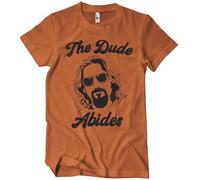 The Big Lebowski Officially Licensed The Dude Abides Mens T-Shirt (Burnt Orange), Medium