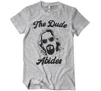 The Big Lebowski Officially Licensed The Dude Abides Mens T-Shirt (Heather Grey), Small