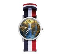 The Big Moon Sport Watch for Men Women Nylon Strap Wrist Watch Analog Quartz Watch
