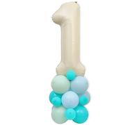The Big One First Year Birthday Balloons Kits - Seaside Surf Birthday Party Decorations, Boys First Celebrated Blue Balloon Tower, Baby Shower Balloon Stacks Party Props, The 1st Wave Decors