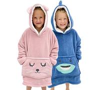 The Big Softy Kids Oversized Hoodie - Blanket Hoodie for Kids 3-10 yrs - Cute Animal Snuggle Hoodie - Soft & Warm - Boys & Girls Oversized Hooded Blanket (Pink Bunny)