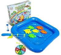 The Biggest Catch Fishing Game Kids Hook a Fish Novelty Indoor Outdoor Toy with Inflatable Pond, Fish & Rod