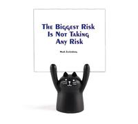 The Biggest Risk is Not Taking Any Risk Memo Holder Cartoon Black Cat Stand Decoration
