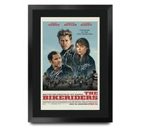 The Bikeriders 2023 Signed Movie Poster Framed A3 Print Memorabilia Gift | Printed Replica Autographs, Black Frame Made in Our UK Workshop, Ready to Hang, Film Memorabilia Gift