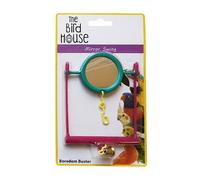 The Bird House Mirror Swing Bird Toy Pink