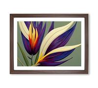 The Bird Of Paradise Flower Framed Wall Art Print A2 Walnut