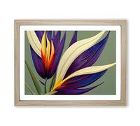 The Bird Of Paradise Flower Vol.1 Framed Print | A2 Oak Framed Wall Art | Ready to Hang | Modern Floral Picture | Living Room Bedroom Lounge Office