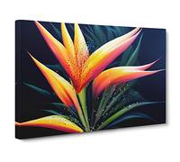 The Bird Of Paradise Flower Vol.2 Canvas Print | Gallery Wrapped 30mm Frame Wall Art | 30x20 inches | Ready to Hang | Contemporary Animals Picture | Living Room Bedroom Lounge Office