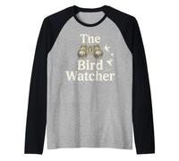 The Bird Watcher EST. 1974 Vintage Binoculars Nature Raglan Baseball Tee