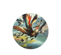 The Birds Are Dancing. Pattern Car Air Fresheners 4 Pcs Round Shape Hanging Aromatherapy Tablets Scented Fresheners For Bedroom Bathroom