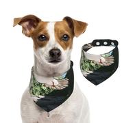 The Birds in The Small Town Pet Scarf Dog Bandanas Spring Summer Soft Cotton Puppy Scarfs Adjustable Accessories for Small Medium Large Girl Boy Pup Large
