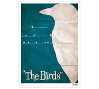 The Birds Limited Edition A3 Art Print Alfred Hitchcock Light Green A3
