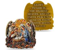 The Birth of Jesus Christian Challenge Coin, Religious Prayer Coin Quote Luke 2:14, Peace & Hope Religious Gifts Coins for Christian Church School
