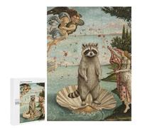 The Birth of Raccoon Venus Adult Puzzle, 500 PCS, Relaxing Jigsaw Activity, A Satisfying Project for Experienced Puzzlers, for Family Fun