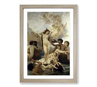 The Birth of Venus by William Adolphe Bouguereau Framed Print | A2 Oak Framed Wall Art | Ready to Hang | Modern Nature Picture | Living Room Bedroom Lounge Office