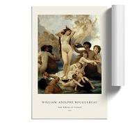 The Birth Of Venus by William-Adolphe Bouguereau | Unframed Wall Art Print | Ready to Frame Poster | Modern Home Decor Picture | Artwork for Living Room, Bedroom or Office | A2 (42x59.4 cm)