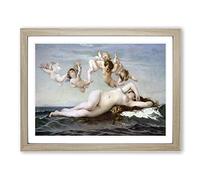 The Birth Of Venus Vol.1 By Alexandre Cabanel Classic Painting Framed Wall Art Print, Ready to Hang Picture for Living Room Bedroom Home Office Décor, Oak A2 (64 x 46 cm)