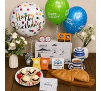 The Birthday Cornish Pasty & Cream Tea Gift Hamper Fresh Scones, Tea, Jam, Cornish Biscuts & Roddas Clotted Cream, Elegant Packaging Gift