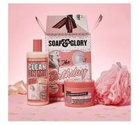 The Birthday Gift Box - Soap & Glory gift - Set containing Shower Puff - Body Butter, - Creamy Moisture Shower Gel
