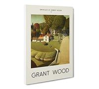 The Birthplace Of Herbert Hoover By Grant Wood Canvas Print | Gallery Wrapped 30mm Frame Wall Art | 24x16 inches | Ready to Hang | Classic Landscape Picture | Living Room Bedroom Lounge Office