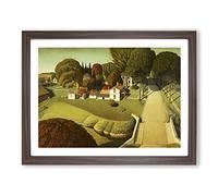 The Birthplace Of Herbert Hoover By Grant Wood Classic Painting Framed Print | A4 Walnut Framed Wall Art | Ready to Hang | Classic Historical Picture | Living Room Bedroom Lounge Office