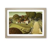 The Birthplace of Herbert Hoover by Grant Wood Framed Print | A2 Oak Framed Wall Art | Ready to Hang | Modern Nature Picture | Living Room Bedroom Lounge Office
