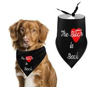 The Bitch Is Back Heart Dog Bandana Puppy Cat Scarfs Bibs Washable Triangle Kerchief Pet Gifts