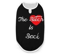 The Bitch Is Back Heart Dog Shirt Sleeveless Pet Clothes Summer T-Shirts Tank Top for Small Puppy Cat