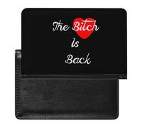 The Bitch is Back Heart Passport Holder Travel Wallet Cover Case with Card Slot Organiser for Men Women