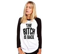 The Bitch is Back Women's Baseball Top - White/Black Medium