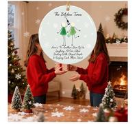 The Bitches Times Friendship Keepsake Ornament,Funny Friendship Sea Glass Keepsake Ornament,Handmade sea Glass Christmas Decorations,for Men Women Friend (A01)