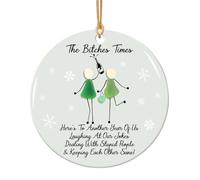 The Bitches Times Sea Glass Friendship Keepsake Ornament for Friend Xmas Gift(B)