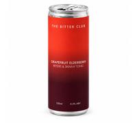 The Bitter Club Grapefruit Elderberry - Alcohol Free Bitters & Tonic, Case of 12 Cans