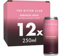 The Bitter Club Hibiscus & Rose Bitters & Tonic Drink • 12 x 250ml | Non-alcoholic small batch natural bitters & tonic drink. Fruity hibiscus meets sweet rose in our ready to drink B&T.