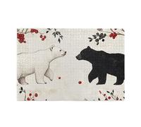 The Black And White Bears Looked At Each Other 1000 Piece Jigsaw Puzzles For Adults Wooden Puzzles For Adults Gifts Home Decor