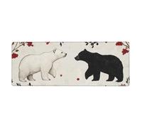 The Black And White Bears Looked At Each Other Mouse Pad In Big Extended Non-Slip Rubber Base Mousepad With Stitched Edges Gaming Pc Desktop Large Mouse Pad 11.8x31.5