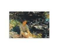 The Black Brook by John Singer Sargent Canvas Wall Art Prints Poster Artworks Picture Print Wall Art Painting Canvas Decor Home Decorative 12x18inch(30x45cm)