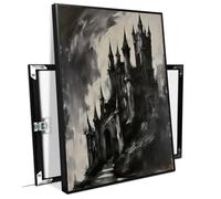 The Black Castle Dark Watercolor Drawing Dracula'S Castle Print Gothic Poster Bold Colors Wall Art Indoor Decor for Home Offices Living Room Bedroom Farmhouse Framed Ready to Hang