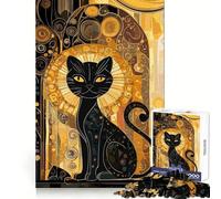 The Black Cat Gustav Style Jigsaw Puzzle for Teenagers 1000 Pieces Cognitive Toy Quiet Hobby Premium Edge (38x52cm)