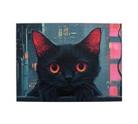 The Black Cat Has Red Eyes Wooden Puzzle 500 Piece Jigsaw Puzzle for Adults Challenging Puzzle for Game Size 15"x20.4"