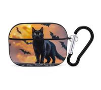 The Black Cat is Pacing on The Roof AirPods Pro Protective Case Cute Earphone Protective Covers with Keychain Ring - Compatible with AirPod Pro 2nd / 1st Generation