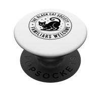 The Black Cat Society Familiars Welcome Design PopSockets Adhesive PopGrip