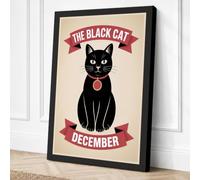 The Black Cat Vintage Canvas Wall Art Print 36x24 Inch