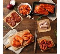 The Black Farmer hot & spicy meat box - British ribs, steak, chicken, lamb and sausages | bold spiced butchery selection for bbqs, grill nights and flavour lovers