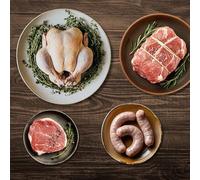 The Black Farmer Sunday Roast Collection | Premium British Meat Bundle | Pork Shoulder, Free Range Chicken, Gammon Steaks & Pork Sausages | Serves 6-8