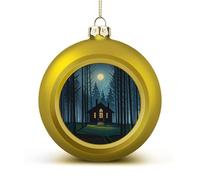 The Black Hut Christmas Tree Ornaments 1.6 Inch Shatterproof Pc Plastic Balls with Lanyard Baubles Hanging Christmas Ball Ornaments for Xmas Tree Holiday Party Wedding Home Decorations-Golden